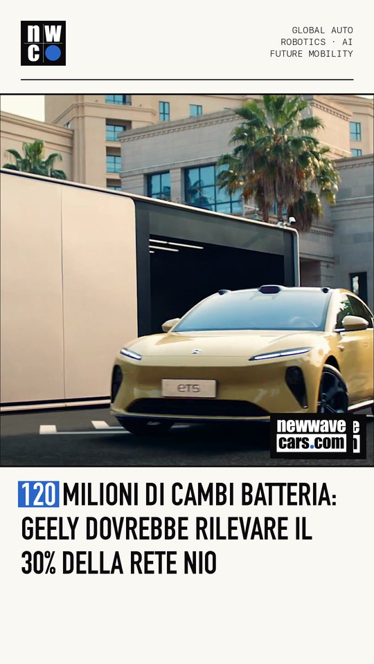 120 milioni di cambi batteria: Geely dovrebbe rilevare il 30% della rete Nio