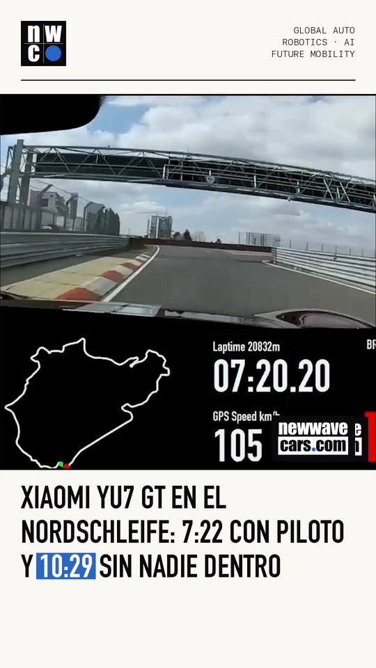 Xiaomi YU7 GT en el Nordschleife: 7:22 con piloto y 10:29 sin nadie dentro