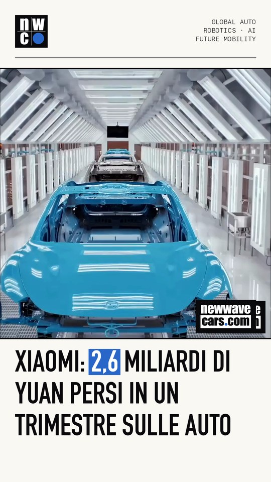 Xiaomi: 2,6 miliardi di yuan persi in un trimestre sulle auto