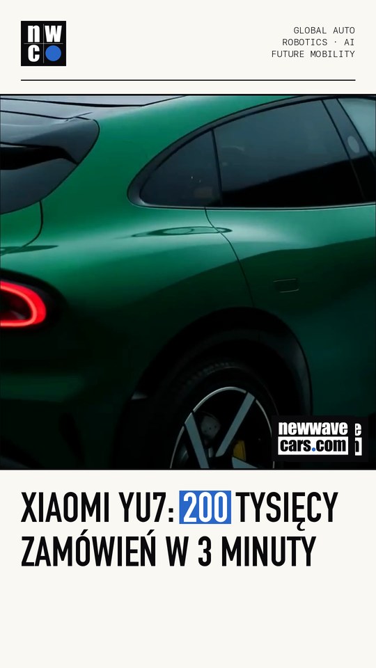 Xiaomi YU7: 200 tysięcy zamówień w 3 minuty